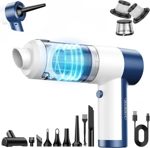 Handheld Vacuum Cordless, 16000PA High Power Car Vacuum with Brushless Motor, 4-in-1 Portable Mini Vacuum & Air Duster, 2 Speeds, 3 Washable Filters & Type C Charging for Pet Hair, Home, Car & Office Handheld Vacuum Cordless, 16000PA High Power Car Vacuum with Brushless Motor, 4-in-1 Portable Mini Vacuum & Air Duster, 2 Speeds, 3 Washable Filters & Type C Charging for Pet Hair, Home, Car & Office