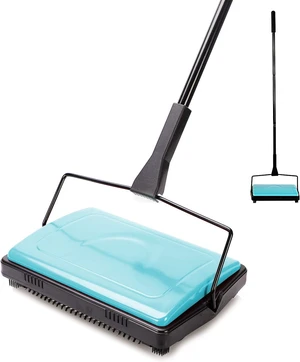 Yocada Carpet Sweeper Cleaner Manual Household Sweeper Lightweight Blue Yocada Carpet Sweeper Cleaner Manual Household Sweeper Lightweight Blue