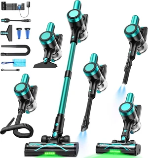 Cordless Vacuum Cleaner,58kPa/10-in-1 Stick Vacuum with 29-inch Hose and LED Lighting Brush,55Mins Runtime Vacuum Cleaner for Home,Self-Standing Vacuum with Anti-Tangle Brush for Pet Hair/Carpet/Floor Cordless Vacuum Cleaner,58kPa/10-in-1 Stick Vacuum with 29-inch Hose and LED Lighting Brush,55Mins Runtime Vacuum Cleaner for Home,Self-Standing Vacuum with Anti-Tangle Brush for Pet Hair/Carpet/Floor