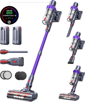 Cordless Vacuum Cleaner, 2 Batteries 110 Mins Runtime Vacuum Cleaners for Home, 45KPA 550W Stick Vacuum with Brushless Motor, Automatically Adjust Suction, Handheld Vacuum for Pet Hair/Carpet/Floor Cordless Vacuum Cleaner, 2 Batteries 110 Mins Runtime Vacuum Cleaners for Home, 45KPA 550W Stick Vacuum with Brushless Motor, Automatically Adjust Suction, Handheld Vacuum for Pet Hair/Carpet/Floor
