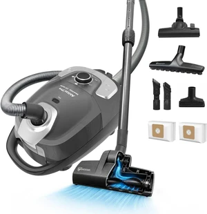 Akitas C11WT Bagged Canister Vacuum Cleaner, Wessel Turbo Brush for Pet Hair (Cat & Dog), HEPA Filtration, 33ft Cleaning Radius, with Retractable Cord and Wide Parquet Brush Akitas C11WT Bagged Canister Vacuum Cleaner, Wessel Turbo Brush for Pet Hair (Cat & Dog), HEPA Filtration, 33ft Cleaning Radius, with Retractable Cord and Wide Parquet Brush
