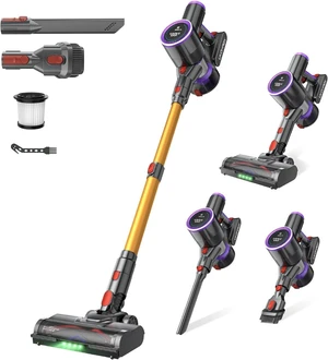 Cordless Vacuum Cleaner, 550W 50KPa 45Mins Vacuum Cleaners for Home, Self-Standing Stick Vacuum with Anti-Tangle Brush & LED Display for Hardwood Floors, Carpet, Pet Hair, Car Cordless Vacuum Cleaner, 550W 50KPa 45Mins Vacuum Cleaners for Home, Self-Standing Stick Vacuum with Anti-Tangle Brush & LED Display for Hardwood Floors, Carpet, Pet Hair, Car