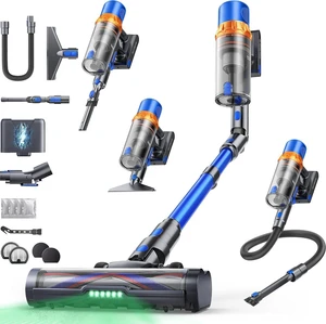 Cordless Vacuum Cleaner, 650W/55KPa/70Mins Stick Vacuum with Bendable Wand, 3.3 ft Hose, Auto Mode, Self-Standing, Aromatherapy, V-Shaped Anti-Tangle Brush for Hard Floor, Carpet & Pet Hair (X13) Cordless Vacuum Cleaner, 650W/55KPa/70Mins Stick Vacuum with Bendable Wand, 3.3 ft Hose, Auto Mode, Self-Standing, Aromatherapy, V-Shaped Anti-Tangle Brush for Hard Floor, Carpet & Pet Hair (X13)