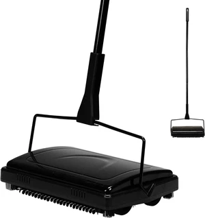 Yocada Carpet Sweeper Cleaner Manual Hand Push Non-Electric Black Yocada Carpet Sweeper Cleaner Manual Hand Push Non-Electric Black