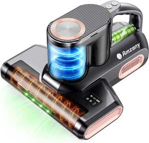 Amzany Cordless Mattress Vacuum Cleaner, 18Kpa Bed Vacuum with 253.7nm UV-C Light & Ultrasonic, 52800 BPM Tapping, 3-Stage HEPA, Green Light Dust Detection for Bed Sofa Couch Crib Pet Hair Amzany Cordless Mattress Vacuum Cleaner, 18Kpa Bed Vacuum with 253.7nm UV-C Light & Ultrasonic, 52800 BPM Tapping, 3-Stage HEPA, Green Light Dust Detection for Bed Sofa Couch Crib Pet Hair
