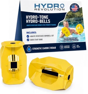 Aquastrength Hydro-Tone Total Body Pool Exercise System, Isokinetic Functional Water Weights, Bells 12" x 7.5", Fins 6.5" x 2.5", Quick Start Guide Included Aquastrength Hydro-Tone Total Body Pool Exercise System, Isokinetic Functional Water Weights, Bells 12" x 7.5", Fins 6.5" x 2.5", Quick Start Guide Included