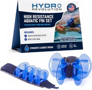 Total Body Pool Weights for Water Exercise Bundle, Polycarbonate Upper Body Bells & Padded Lower Body Fins, Aqua Therapy, Pool Exercise, Water Aerobics, Color Indicate Resistance Level Total Body Pool Weights for Water Exercise Bundle, Polycarbonate Upper Body Bells & Padded Lower Body Fins, Aqua Therapy, Pool Exercise, Water Aerobics, Color Indicate Resistance Level