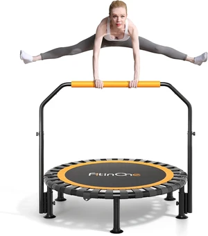 FitinOne 40"/48" Foldable Mini Trampoline Load 330lbs, Portable Exercise Rebounder with Durable Bungee Band, Fitness Trampoline for Adults FitinOne 40"/48" Foldable Mini Trampoline Load 330lbs, Portable Exercise Rebounder with Durable Bungee Band, Fitness Trampoline for Adults