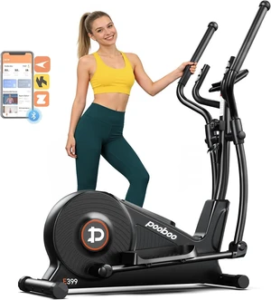 pooboo Elliptical Machine, Elliptical Exercise Machine with 16-Level Resistance&Quiet Magnetic Driving System, Elliptical Machine for Home with LCD Monitor,15-17IN Stride,350LB Capacity pooboo Elliptical Machine, Elliptical Exercise Machine with 16-Level Resistance&Quiet Magnetic Driving System, Elliptical Machine for Home with LCD Monitor,15-17IN Stride,350LB Capacity