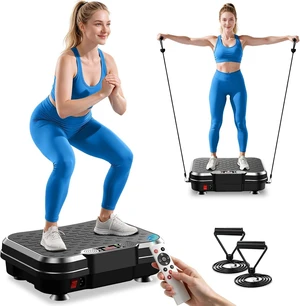 Vibration Plate Exercise Machine, 250 Adjustable Levels with Resistance Bands, 400 Lbs Capacity Vibration Plate for Lymphatic Drainage & Fitness, Muscle Activation for Home Gym Women Men Vibration Plate Exercise Machine, 250 Adjustable Levels with Resistance Bands, 400 Lbs Capacity Vibration Plate for Lymphatic Drainage & Fitness, Muscle Activation for Home Gym Women Men