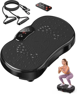 HTM Vibration Plate Exercise Machine, 9 Modes & 120 Speeds, Body Shake Plate with Resistance Bands Slot & Remote Control, Shake Board for Weight Loss Fat Burner Home Fitness Workout HTM Vibration Plate Exercise Machine, 9 Modes & 120 Speeds, Body Shake Plate with Resistance Bands Slot & Remote Control, Shake Board for Weight Loss Fat Burner Home Fitness Workout