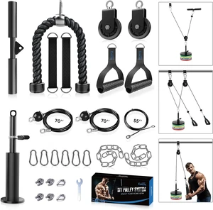 Concho Weight Pulley System, Upgraded Cable Pulley System Gym with Adjustable Weight Cable&Detachable Handles, Workout Pulley System for LAT Pulldown Triceps Biceps Curl Chest Home Gym Attachments Concho Weight Pulley System, Upgraded Cable Pulley System Gym with Adjustable Weight Cable&Detachable Handles, Workout Pulley System for LAT Pulldown Triceps Biceps Curl Chest Home Gym Attachments