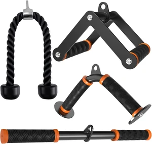 Fitarc Cable Machine Attachment Set for Gym & Home Workouts, Lat Pulldown Attachments with Non-Slip Grips, Orange Fitarc Cable Machine Attachment Set for Gym & Home Workouts, Lat Pulldown Attachments with Non-Slip Grips, Orange