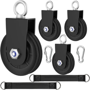 4Pcs 90mm Gym Cable Pulley Wheel Silent Weight Pulleys with Strap Carabiner 4Pcs 90mm Gym Cable Pulley Wheel Silent Weight Pulleys with Strap Carabiner