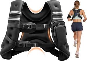 VEVOR Weighted Vest, 12/16/20/30 lbs Weight Vest with Reflective Stripe, Adjustable Buckle Body Weight Vest, Workout Equipment for Strength Training, Running, Jogging, Fitness, and Weight Loss VEVOR Weighted Vest, 12/16/20/30 lbs Weight Vest with Reflective Stripe, Adjustable Buckle Body Weight Vest, Workout Equipment for Strength Training, Running, Jogging, Fitness, and Weight Loss