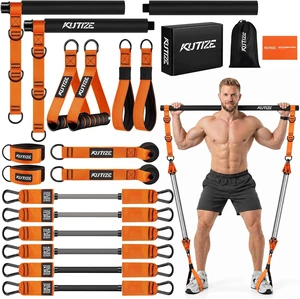 Heavy Duty Pilates Bar Kit with Resistance Bands, Strength Training for Men Heavy Duty Pilates Bar Kit with Resistance Bands, Strength Training for Men
