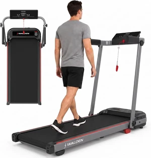 Walden Sports Folding Electric Treadmill with Handle - Portable Running Machine LCD Screen - 6.2mp/h Adjustable Speed Walden Sports Folding Electric Treadmill with Handle - Portable Running Machine LCD Screen - 6.2mp/h Adjustable Speed