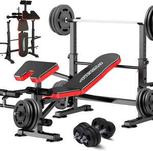 OPPSDECOR Weight Bench Set with Squat Rack, 900LBS Adjustable for Home Gym OPPSDECOR Weight Bench Set with Squat Rack, 900LBS Adjustable for Home Gym