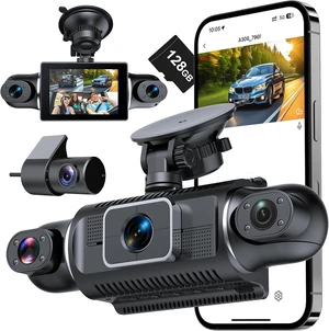 4 Channel Full HD Dash Cam, 2K Front + 1080PSide/Rear Cameras (Black) 4 Channel Full HD Dash Cam, 2K Front + 1080PSide/Rear Cameras (Black)
