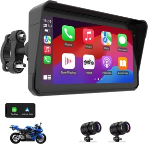 2K Motorcycle Dash Cam Front and Rear, 6" Carplay & Android Auto Screen 2K Motorcycle Dash Cam Front and Rear, 6" Carplay & Android Auto Screen