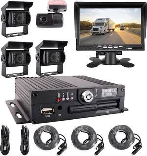 4 Channel 1080P AHD Mobile Vehicle Car DVR Black Box Video Recorder Kit with 4pcs Waterproof Side Rear View Backup Night Vision IR Car Camera 7" HD Car Monitor 4 Channel 1080P AHD Mobile Vehicle Car DVR Black Box Video Recorder Kit with 4pcs Waterproof Side Rear View Backup Night Vision IR Car Camera 7" HD Car Monitor