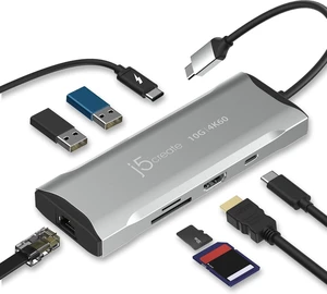 j5create Laptop Docking Station, 9-in-1, 4K60Hz HDMI, USB-C 10Gbps j5create Laptop Docking Station, 9-in-1, 4K60Hz HDMI, USB-C 10Gbps