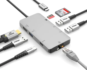USB C Hub Docking Station 8 in 1 with 4K HDMI, 1 Gbit Ethernet, 3 USB A 3.0 Ports, 1 USB-C PD/Data, SD/Micro SD for Work and Travel, Compatible with MacBook/Dell/HP/Lenovo/Laptops USB C Hub Docking Station 8 in 1 with 4K HDMI, 1 Gbit Ethernet, 3 USB A 3.0 Ports, 1 USB-C PD/Data, SD/Micro SD for Work and Travel, Compatible with MacBook/Dell/HP/Lenovo/Laptops