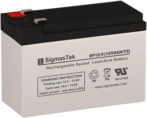 SigmasTek SP12-9 - 12V 9AH F2 SLA Battery - Replaces: Universal Power UB1290 (40748), UB1280HR (D5785), B&B Battery BP8-12, HR9-12, Vision CP1290, Yuasa NP9-12 SigmasTek SP12-9 - 12V 9AH F2 SLA Battery - Replaces: Universal Power UB1290 (40748), UB1280HR (D5785), B&B Battery BP8-12, HR9-12, Vision CP1290, Yuasa NP9-12
