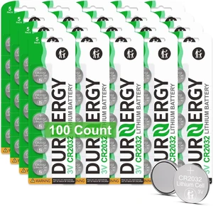 DURNERGY CR2032 Batteries 100 Pack, CR2032 Lithium 3V Coin Battery Long-Lasting & High Capacity Leak-Proof Low Self-Discharge for Calculators, Key fobs, Apple AirTag, Watch DURNERGY CR2032 Batteries 100 Pack, CR2032 Lithium 3V Coin Battery Long-Lasting & High Capacity Leak-Proof Low Self-Discharge for Calculators, Key fobs, Apple AirTag, Watch