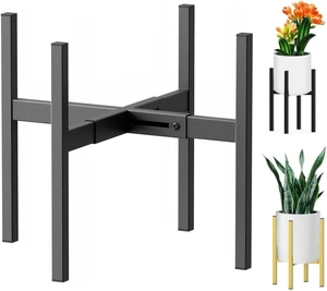 Metal Plant Stand, Adjustable Size Fits 10 12 13 14 15 16 Inches Large Planter Pot,Mid Century Expandable Plant Holder Indoor Outdoor Corner (HeavyBlack, Fits all pots between 8" and 16") Metal Plant Stand, Adjustable Size Fits 10 12 13 14 15 16 Inches Large Planter Pot,Mid Century Expandable Plant Holder Indoor Outdoor Corner (HeavyBlack, Fits all pots between 8" and 16")