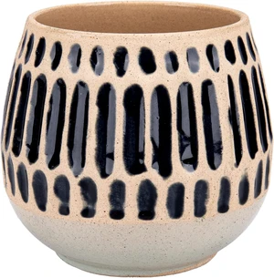 Ceramic Planter 5 Inch Succulent Flower Pot with Blue Stripe Ceramic Planter 5 Inch Succulent Flower Pot with Blue Stripe