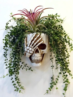 Resin Gothic Skeleton Air Plant Planter for Tilandsia(7'' No.3)