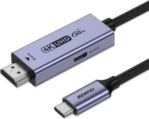 BENFEI HDMI to USB C Cable 6 feet 4K@60Hz, Unidirectional HDMI (Source) to USB-C (Display) Adapter for MacBook, Steam Deck, PS5/4, Nintendo Switch, AR/XR, Portable Monitors BENFEI HDMI to USB C Cable 6 feet 4K@60Hz, Unidirectional HDMI (Source) to USB-C (Display) Adapter for MacBook, Steam Deck, PS5/4, Nintendo Switch, AR/XR, Portable Monitors