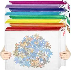 YOPCDJ 24pcs Mesh Zipper Pouch File Bags Puzzle Storage Bags, A3 17x12 Inches Large Reusable Zipper Pouches for Organizing Classroom Board Game Organization