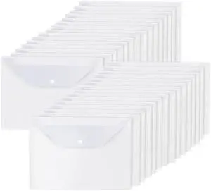 KYJ-UP 30 Pcs Plastic Folders for Documents,Clear File Folders Letter Size,A4 Plastic Envelopes with Snap Closure Filing Folders Organizer for School Office Home