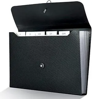 7 Pocket Expanding File Folder with Tab Inserts, Accordian File Organizer Document Receipt Organizer, Accordion Folder File Keeper A4 Letter Size, for School Home Office, Black (1)