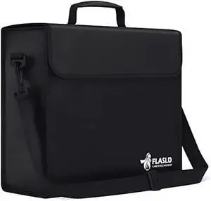 FLASLD Fireproof Document & Money Bag, Large Water Resistant Safe Bag for Cash, Valuables & Passport, With Silicone Coating & Zipper Closure (15x12x5)