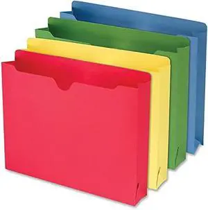 Smead File Jacket, Reinforced Tab, Letter Size, 2-Inch Expansion, Assorted Colors, 10 Per Pack (75688)
