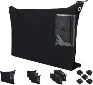 Interoffice Mailer Transit Sack  Extra Strong Zipper - Extra Large & Durable  Black Canvas Zipper Bank Bag with ID Window (18 x 14, 1 Bag)