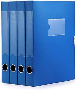 A4 Storage Archives Cases File Boxes Plastic with LidOrganizer File Folder,Storage Folder for Office Home SchoolBlue (Pack of 4)