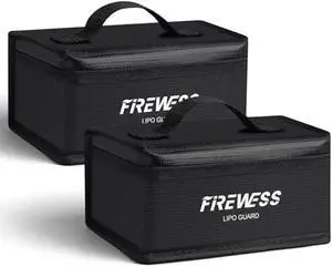 2pack Lipo Battery Safe Bag, Fireproof Explosionproof Safe Pouch, Large Capacity Battery Guard for Charge and Storage