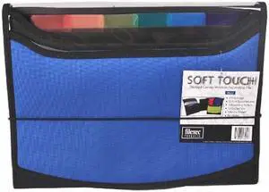 Filexec Soft Touch Padded Canvas Window Expanding File, 13 Pockets, 1 Pack, Blue (46221-6)