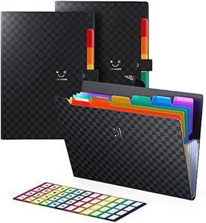 ABC life 3 Pack Expanding File Folder Organizer/Important Document Organizer,7 Pockets Upgrad Letter A4 Accordion Folder,Small Cute Acordian Binder Folder/Paper Organizer for Home