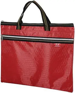 PATIKIL Waterproof Zipper File Bag, Documents Books Tools Storage Zip Pouch for Office Travel, Red