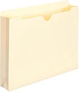 Smead 100 Percent Recycled Jackets, Letter Size, Reinforced Tab, Acid Free, 2-Inch Expansion, Manila, 50-Pack (75605)