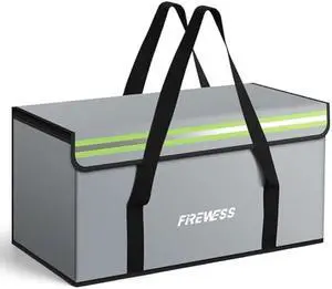 Large Fireproof Safe Bag, 24x12x12 Fireproof Document Bag, Large Capacity Waterproof Storage Bag with Reflective Strips, Firesafe Box for File,Cash,Passport,Keys