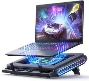 V10 Gaming Laptop Cooling Pad, RGB Laptop Cooler Stand with Powerful 4.72 Inch External Turbo Cooling Fan