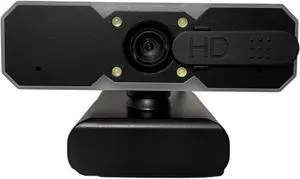 Webcam - 1080p HD Web Cam with Microphone, Privacy Cover - 7 RGB Lights, 2-Level Adjustable Brightness
