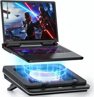 Laptop Cooling Pad Equipped Gigantic Turbo-Fan5.5inch Diameter,Sealed Foam for Rapid Cooling Gaming Laptop