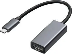 80Gbps USB C to DisplayPort 2.1 Adapter - Thunderbolt 5/4, USB4 Compatible with VR Headset, MacBook Pro, iPad Pro, XPS